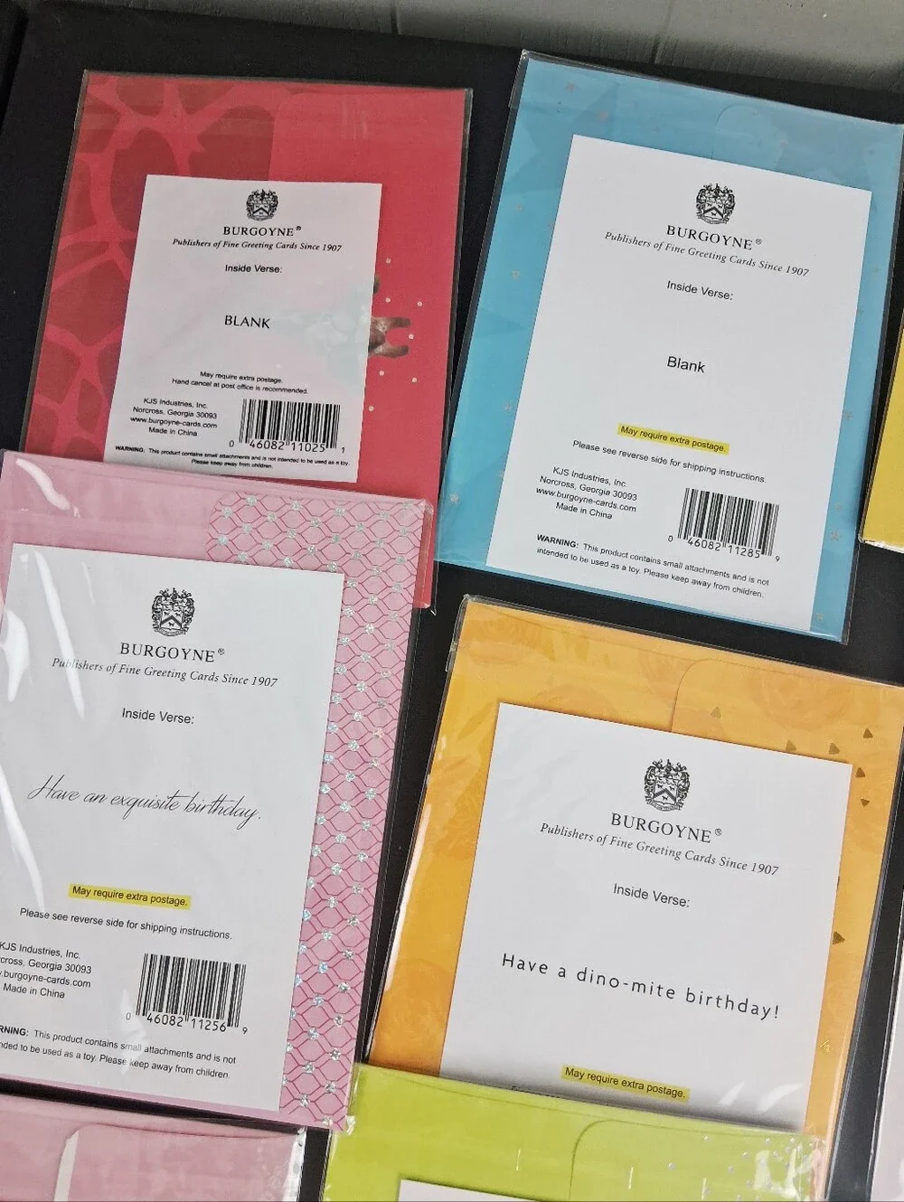 Burgoyne 3D Birthday & Blank Cards w/ Envelopes NEW Set of 12